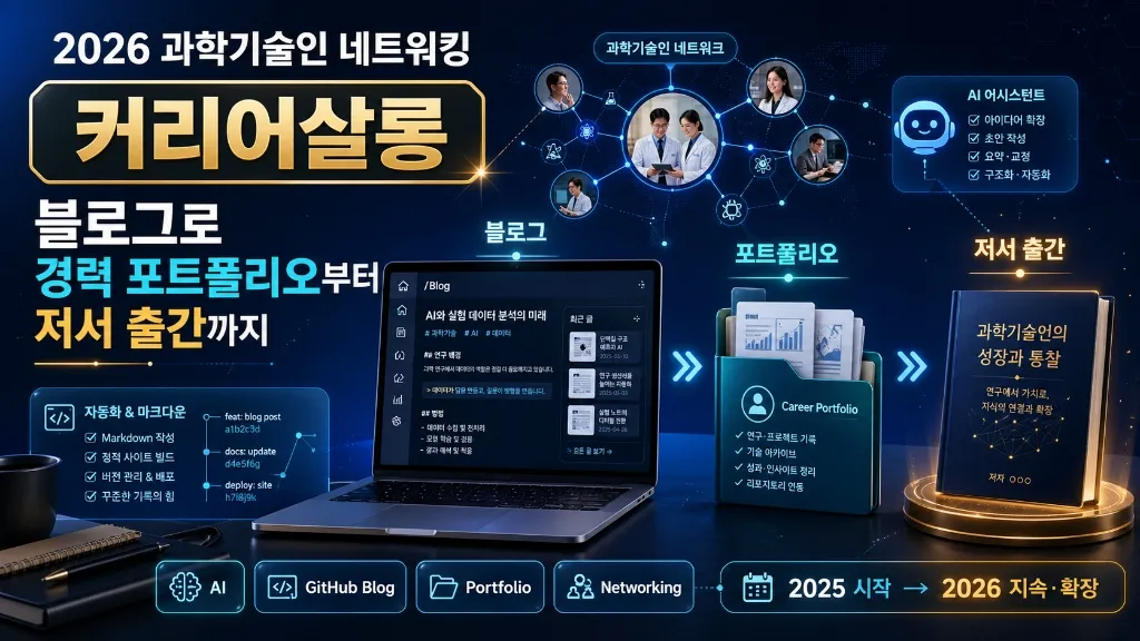 2026년 과학기술인 네트워킹 커리어살롱 — 블로그로 경력 포트폴리오부터 저서 출간까지